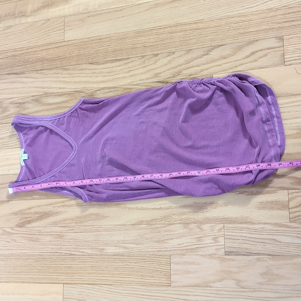 James Perse Ruched Sides Fitted Layer V-neck Tank 2 Medium